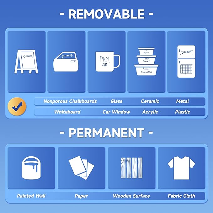 White Liquid Chalk Markers - Chalk Markers White - Dry Erase Markers Pen - for Chalkboard Signs, Windows, Blackboard, Glass