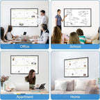 Dry Erase Calendar For Wall 4 Month, WALGLASS 36" x 24" Large Double-sided White Board Calendar, Dry Erase Monthly Planner Board, Black Aluminum Frame Hanging Wall Mounted Board for Office Home School