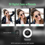 Angetube Streaming Webcam with Microphone: 1080P 60FPS USB Web Cam with Ring Light and Remote Control - HD Web Camera with 5X Digital Zoom Built in Privacy Cover,for PC|Computer|Laptop|Mac|Desktop