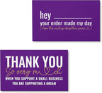 ITZAMNA Thank you for supporting small business cards Customer appreciation note cards Pink Script with Heart Pack of 100 purple