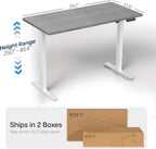 VIVO Electric 55 x 28 in Standing Desk, Memory Height Adjustment, 1B Series, One-Piece Dark Gray Top, White Frame, DESK-KIT-1W55G