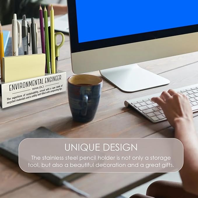 Environmental Engineer Definition Gifts for Women, Men, Environmental Engineer Desk Decor Pen Pencil Holders WCC41