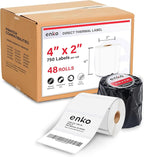 enKo 4" x 2" Labels for Zebra Desktop Printers (48 Rolls | 36,000 Labels) Direct Thermal Address Mailing Shipping Barcode FBA Stickers FNSKU Label for Zebra and Eltron (Perforated)