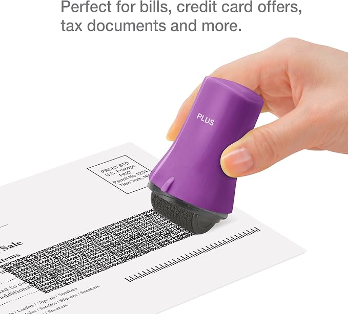 Guard Your ID Wide Advanced Roller 2.0 Identity Theft Prevention Security Stamp Purple