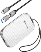 PHIXERO P5 1TB External Portable SSD - 5Gbps External Hard Drive with 2-in-1 USB C to C & USB C to A Cable for PC, Mac, PS5, Xbox | Anti-Shock, Compact Design with Lanyard Hole,White