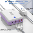 Type C Charger 240W, USB C Charger Block Fast Charging 8 Ports, PD 65W GaN III Laptop Charger Adapter Compatible with MacBook Pro/Air,DELL,Steam Deck,iPhone 15/14/13,Galaxy S23/22, More Gadgets