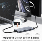 USB C Laptop Docking Station with 2 HDMI 4K@60Hz+DP 8K@30Hz for Dell HP Thinkpad Surface, 15 in 1 USB C Hub Triple Display Multiple Adapter, Dongle with USB A Port+Button+PD+Ethernet+SD/TF+Audio