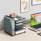 gianotter Desk Organizers and Accessories, 6-Tier Paper Organizer with File Holder, Document Organizer, Office Decor, Home Office Essentials(Black)