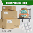 Lichamp Clear Packing Tape, 12 Rolls Heavy Duty Packaging Tape Refill for Moving Boxes, Mail Shipping Supplies, 1.88 inch x 55 Yard x 2.6 mil, A212TP