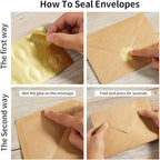 50 Pack Kraft A7 Envelopes with Cards 5x7 Thick Folded Cardstock and Gold Stickers for Greeting Cards, Wedding, Birthday, Invitations, Baby Showers (Kraft Paper, 5x7)