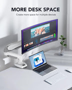 HUANUO Single Monitor Mount, 13 to 32 Inch Gas Spring Monitor Arm, Adjustable Stand, Vesa Mount with Clamp and Grommet Base - Fits 4.4 to 19.8lbs LCD Computer Monitors