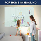 TSJ OFFICE Glass Dry-Erase Board - 72 x 48 Inches (6' X 4') Wall Mounted Glass Magnetic Whiteboard, Extra Large Frameless White Board for Office, Home & School