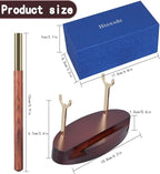 Pen Holder Desk Organizers and Accessories Desk Decor ，Exquisite Wooden Pen Holder ，with a Cool Pen and Two Refills for Office and Home (Style C)