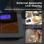 Bonvoisin Postal Scale Digital 300kg/ 660lb Parcel Shipping Scale kg/oz/lb Switchable, Heavy Duty Package Scale for Weighing Boxes/Luggage with Stainless Steel Platform 4 AA Batteries & Power Adapter