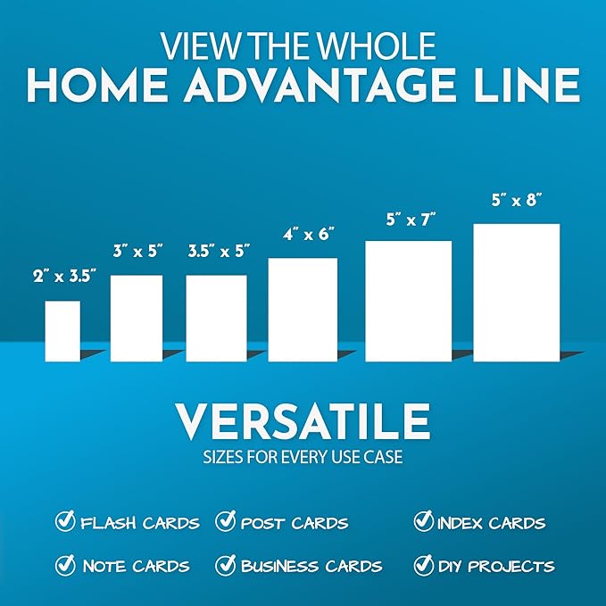Home Advantage 2x3.5 Blank Index Cards - Our 50 Pack of Blank Note Cards Use Heavy Duty Cardstock to Make Them Bleed Proof - These Plain Index Cards Make Great Blank Business Cards & Blank Flashcards