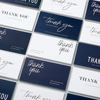 120 Pieces Thank You for Your Order Cards Customer Appreciation Note Cards Thank You for Supporting My Business Card for Small Business Owners Stores Online Retailers 3.5 x 2 Inch(Navy Blue, White)