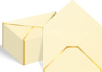 60 Pack Gold Envelopes 5x7 Bulk, 250G Pearled Cardstock A7 Envelopes for Invitations Business Mailing Envelope with Gold Foil Border, A6 4x6 Envelopes for Wedding Baby Shower Cards (Gold)
