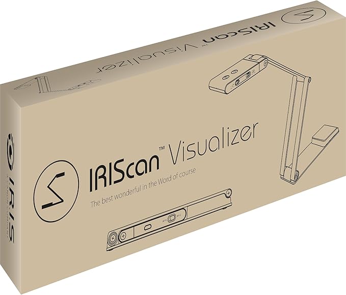 IRIScan Visualizer Webcam Document Camera v7:4K UltraHD-13MP,4in1,Free Readiris PDF OCR,visualizer,Scanner A3,Portable Scanner,Web Conferencing,Distance Learning,AI Micro,Led,USB,WinMac