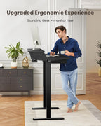 ErGear Electric Standing Desk with 4 Drawers, 48" x 30" Height Adjustable Desk with Storage, C-Clamp Mount Compatible, Computer Home Office Table with Cable Management Tray, Black