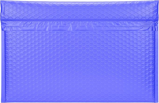 Periwinkle Side-Loading Bubble Mailers 16 x 11 Inches,Self-Seal Padded Mailing Envelopes, Pack of 27