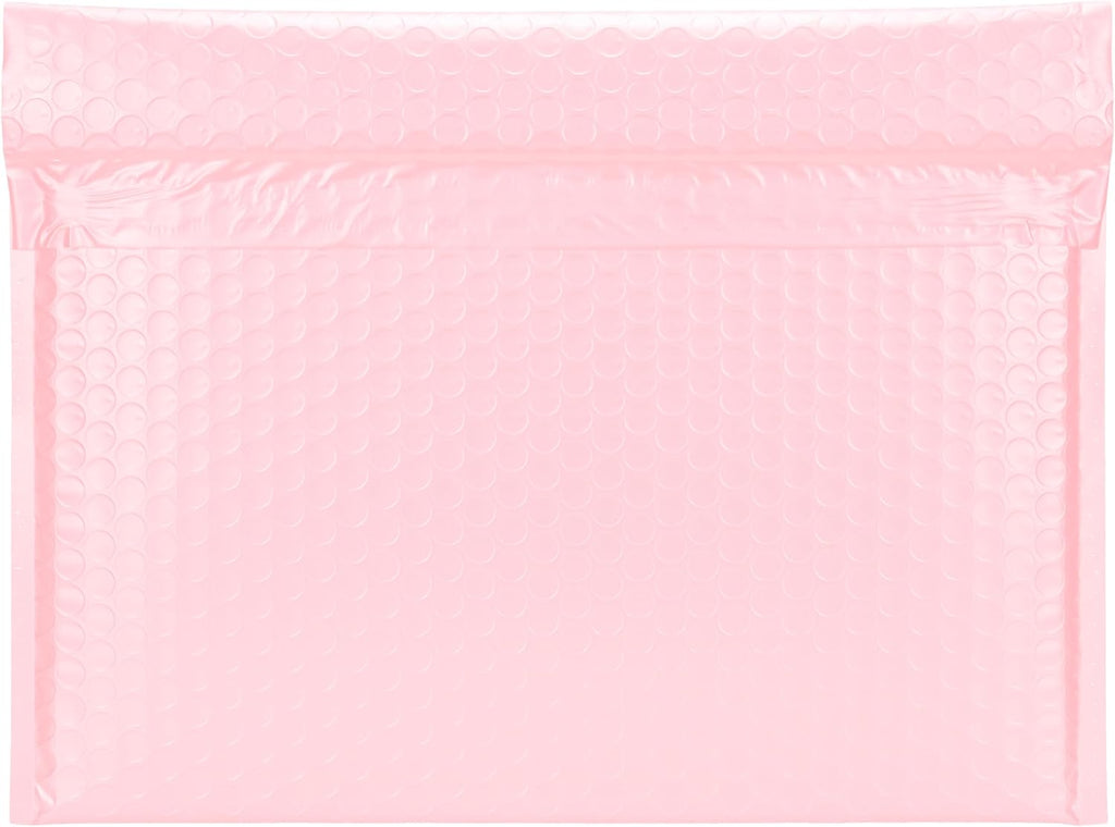 Light Pink Side-Loading Bubble Mailers 13 x 10 Inches,Self-Seal Padded Mailing Envelopes, Pack of 27