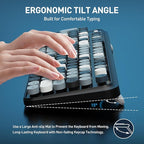 FOPETT 2.4GHz Wireless Keyboard and Mouse Set with Switch Button - Full-Size Keyboard - Compatible for Windows/Laptop/PC/Notebook/Smart TV and More - Grey Colorful