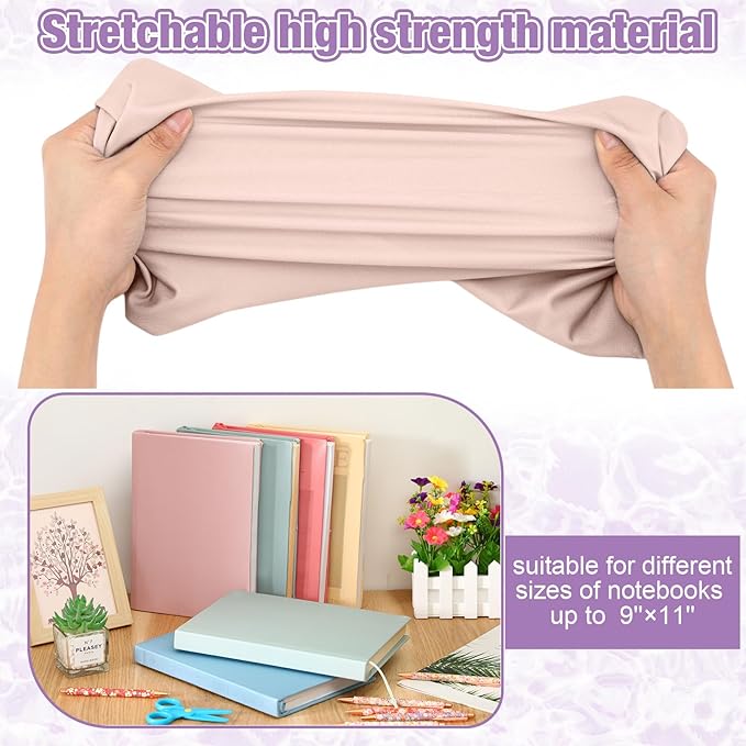 PerKoop 12 Pcs Jumbo Book Covers Stretchable Fabric School Book Protector Reusable Washable Cover Protector for Most Hardcover Textbooks (Vintage Color,9 x 11 Inch)