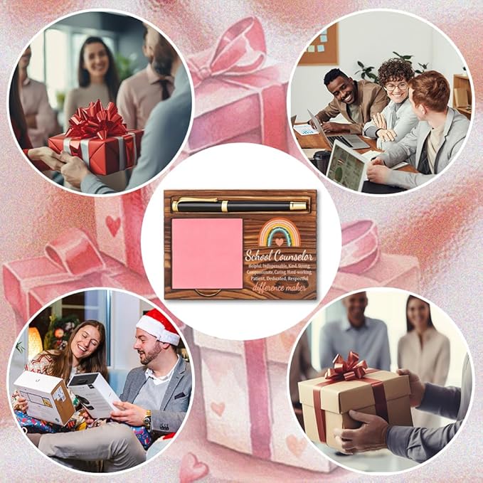 School Counselor Sticky Note Holder, Thank You School Counselor Gifts, School Counselor Appreciation Gifts, School Counselor Office Decor Self-Stick Note Pad Holders YB367