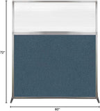 Versare Hush Screen Portable Room Divider | Workstation Wall Divider | Freestanding Privacy Hush Panels | Clear Fluted Windows | Fabric Office Divider Screen | Great for Room Separation