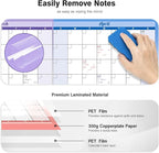 Ospelelf Undated Large Dry Erase Wall Calendar 12 Month Laminated 2025 Calendar 36.6'' x 48'' Yearly Monthly Family Calendar