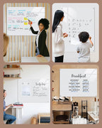 Magnetic Glass Whiteboard，48"x36" Wall Mounted Frameless Dry Erase Board for Office, Home & School Ultra White