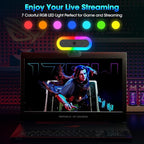 ToLuLu Streaming Webcam 2K 50FPS Web Cam, LED RGB Webcam with Microphone and Light, Autofocus Computer Camera with Cover and Tripod, Plug-Play USB Web cam for PC Desktop/MacBook Gaming Video Calling