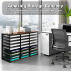 PAG Mass Mail Sorter - Adjustable Mail Holder, Countertop Literature Organizer, Student Mailbox for Classroom, Desktop Bill Paper Organizer for Office & Home, 27 Compartments, Brown