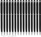 15 Pack Stylus Pens for Touch Screens Stylus Pen Compatible with Phone Tablets Kindle and Black Ink Ballpoint Pens-2 in 1 Stylists pens for Touch Screens (Black)
