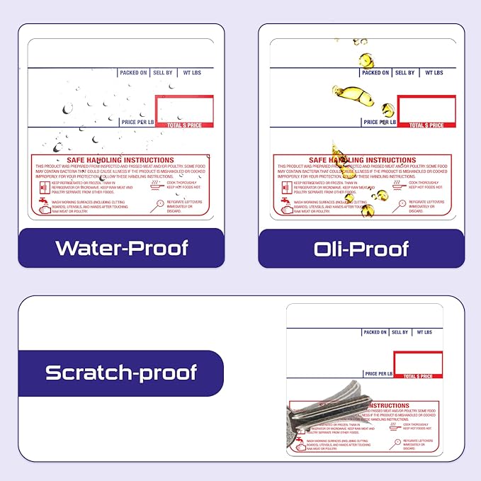 CEPRICO - Customizable CĀS Scale Labels - 144 Rolls of Thermal Printing Scale Labels – Compatible with CĀS LST-8040 | Safe Handling Instruction | Ideal for Supermarkets, Retailers and Grocery Stores