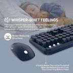 FOPETT Wireless Keyboard and Mouse Combo, 104 Keys Full-Sized 2.4 GHz Round Keycap Colorful Keyboards, USB Receiver Plug and Play, for Windows, Mac, PC, Laptop, Desktop (DarkBlue)