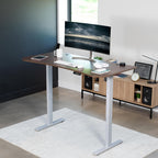 VIVO Electric 63 x 32 in Standing Desk, Memory Height Adjustment, 1B Series, Dark Walnut Top Gray Frame, DESK-KIT-1G1D
