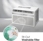 LG LW1025R 10,000 Air Conditioner with Dehumidifier, 115V, Medium Rooms up to 450 Sq. Ft, Window Unit AC with Remote Control, 3 Speeds, Auto-Restart, 24-Hour Timer, 10000 BTU, Bright White