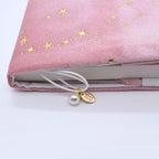 BLBMH A5 Book Covers for Paperbacks Book Cover for Privacy Fit for 5.5x8.3 inch Adjustable Book Sleeve Cover for Women Over 15 Diary Softcover Protector for Notebook - Velvet Pink