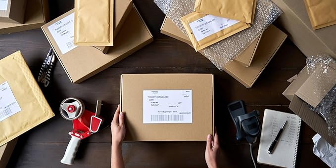 Replacement for DYMO 30323 (2-1/8" x 4") Shipping/Name Badge Labels, Compatible with DYMO Labelwriter 450, 4XL, Rollo & Zebra Desktop Printers [10 Rolls/2200 Labels]