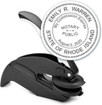 MaxMark Notary Seal Round Embosser for Rhode Island State - Includes Gold Burst Seal Labels (50 Count)
