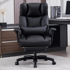 Big and Tall Office Chair 500lbs Wide Seat Executive Office Desk Chair High-Back Office Task Chair with Foot Rest, Ergonomic Lumbar Support Computer Office Chairs for Heavy People(Black)