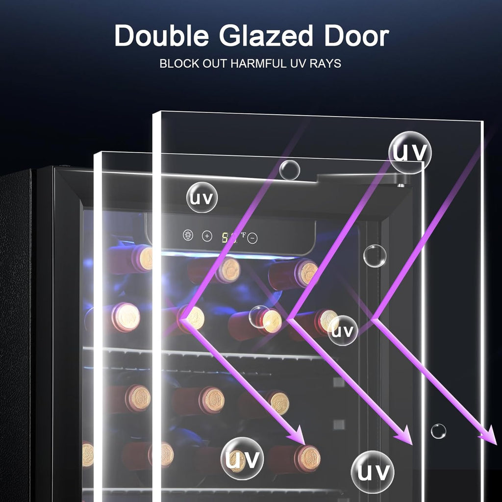 Antarctic Star Beverage Refrigerator Cooler 68 Can, Mini Fridge with Glass Door for Beer Drinks Wine,Freestanding Small Fridge with Electronic Temperature Control for Home and Bar,1.7 cu.ft