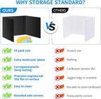 Privacy Shields for Student Desks, Inspirational Privacy folders for Student Testing Desk Dividers- Includes Extra Labels, Black (Pack of 24)