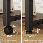 22"x15" Large Printer Stand with Storage Drawer, 2-Tier Under Desk Printer Table for Home Office, Printer Cart fit Fax Machine/3D Printer/Scanner(Brown)