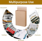 25 Pack 9.4" x 13.2" Large Kraft Expandable Catalog Envelopes, Self Seal Manilla Envelopes Mailing for Documents, Magazines, Photos (Extra labels for Use)