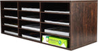 PAG Mail Sorter, Wood Countertop Literature Organizer, Student Mailbox for Classroom, Desktop Bill Paper Organizer for Office Home School, 12 Compartments, Brown