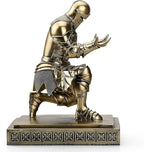 Medieval Armored Warrior Knight Pen Holder Desk Organizers and Accessories Resin Pencil Holder Paperweight as Gift with a Cool Letter Opener for Desk (Bronze)