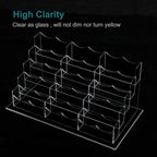 Acrylic Business Card Holder for Desk Multiple Business Card Holders Business Card Organizer Business Card Display Rack Clear Plastic Business Card Stand for Home Office (15 Slots)