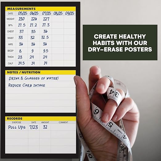 Dry Erase Workout Calendar Poster - Fitness Planner with To-Do List, Notes Section for Home Gym Tracking
